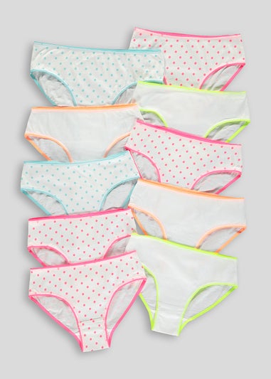 Girls 10 Pack Neon Knickers (2-13yrs)