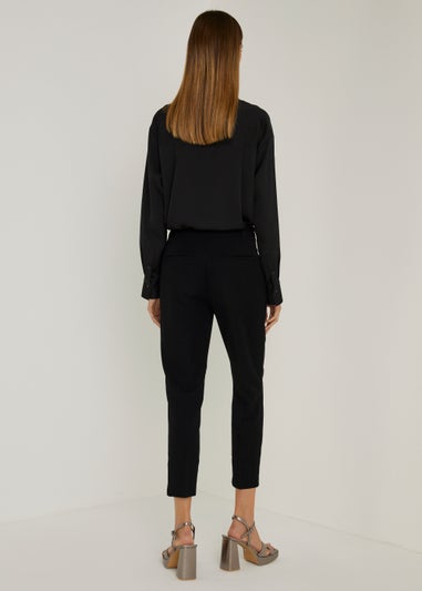 Black Slim Fit Ankle Grazer Trousers