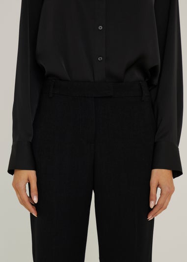 Black Slim Fit Ankle Grazer Trousers