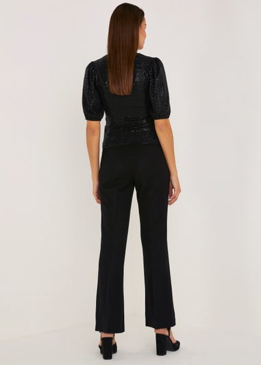 Buy Styli Black Mid Rise Bootcut Trousers for Women Online @ Tata CLiQ