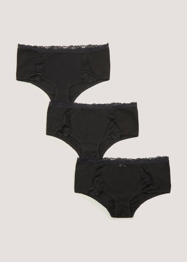 3 Pack Lace Side Midi Knickers