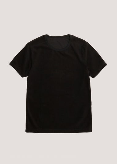Black Microfleece Thermal T-Shirt