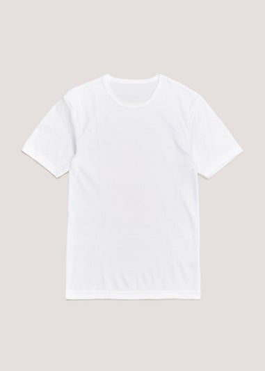 White Crew Neck Thermal T-Shirt