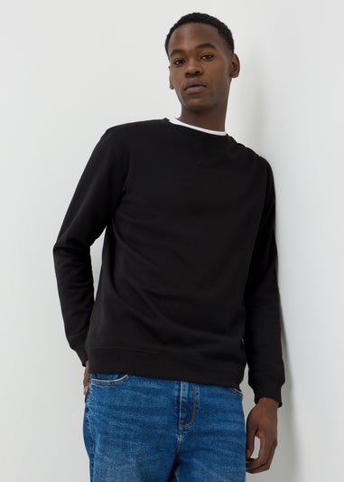 Black Essential Crew Neck Sweatshirt