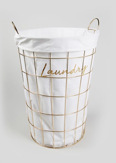 Gold Wire Laundry Basket (56cm x 42cm)