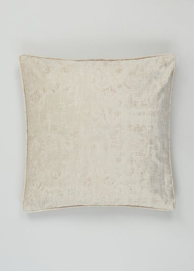 Beige Velvet Foil Cushion (50cm x 50cm)