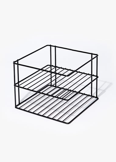 Black Wire Corner Plate Shelf (24cm x 19cm)