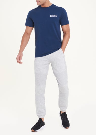 US Athletic Grey Cuffed Panel Joggers