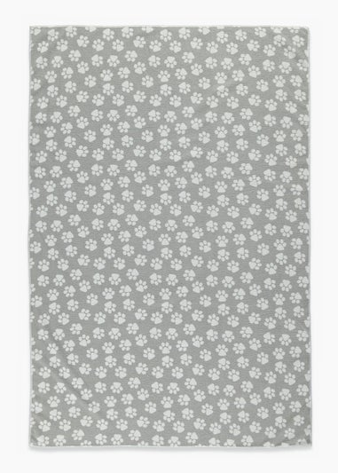 Grey Paw Print Pet Towel (120cm x 80cm)