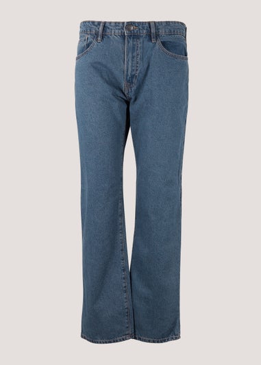Mid Wash Straight Fit Rigid Jeans
