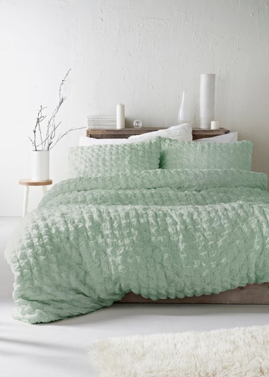 Green Seersucker Duvet Cover