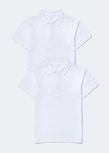 Kids 2 Pack White School Polo Shirts (3-16yrs)