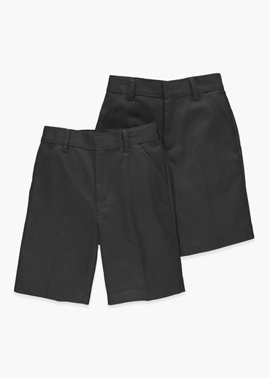 Boys 2 Pack Black Classic School Shorts (3-13yrs)