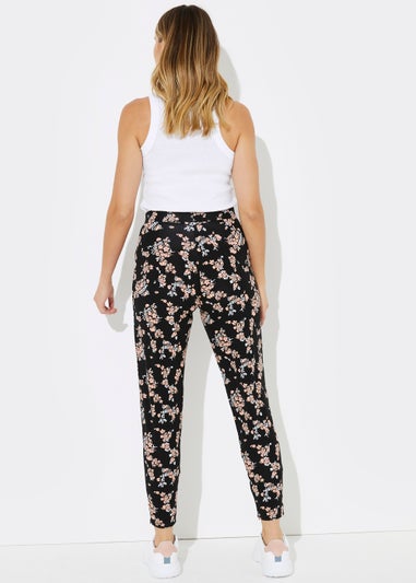 Black Floral Harem Trousers