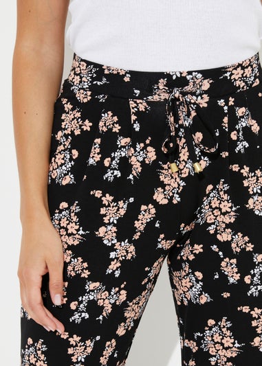 Black Floral Harem Trousers