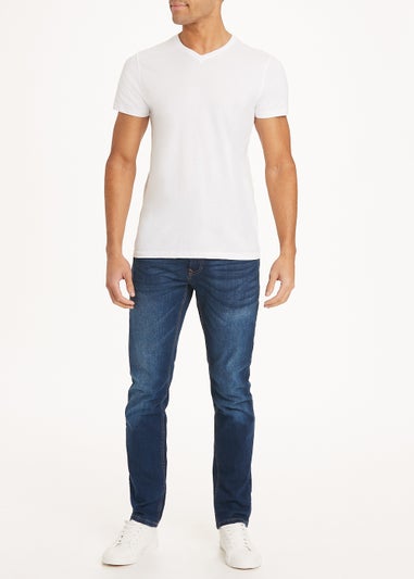 White Slim Fit V-Neck T-Shirt