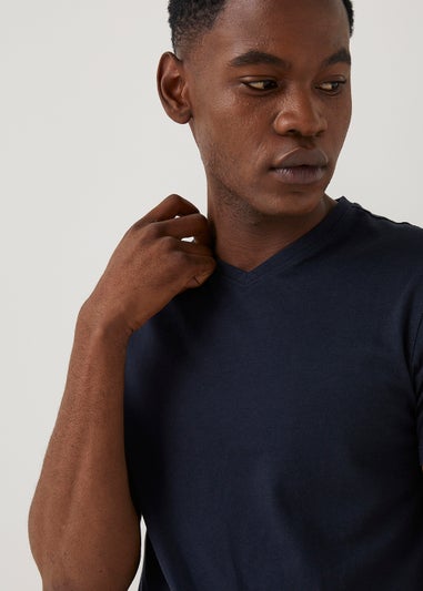 Navy Slim Fit V-Neck T-Shirt