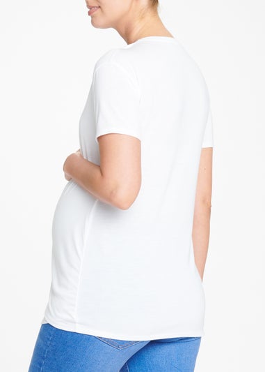 Maternity White Wrap Nursing Top