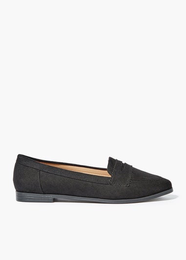 Black Wide Fit Loafers