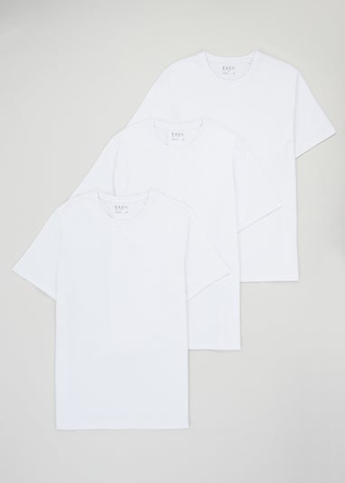 3 Pack White Crew Neck T-Shirts