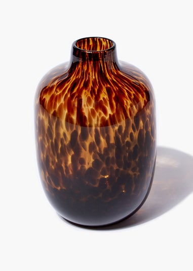 Tortoiseshell Glass Vase (16cm x 16cm x 25cm)