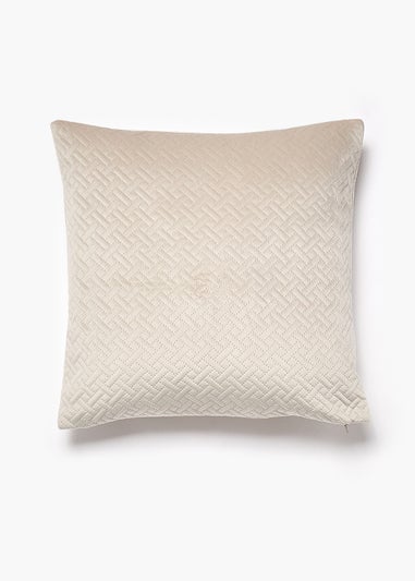 Beige Pinsonic Velvet Cushion (45cm x 45cm)