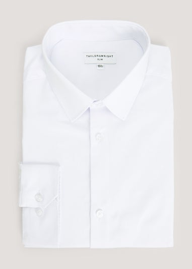 Taylor & Wright White Slim Fit Ultra Comfort Shirt
