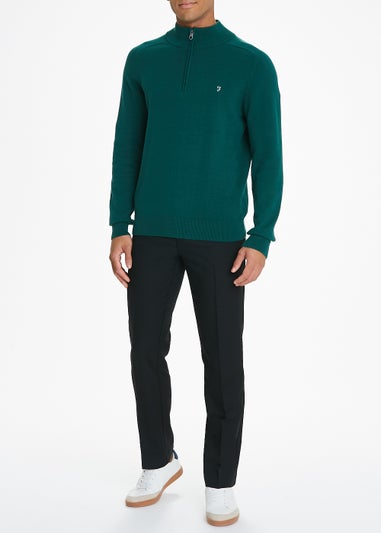 Farah Green Half Zip Knitted Sweatshirt