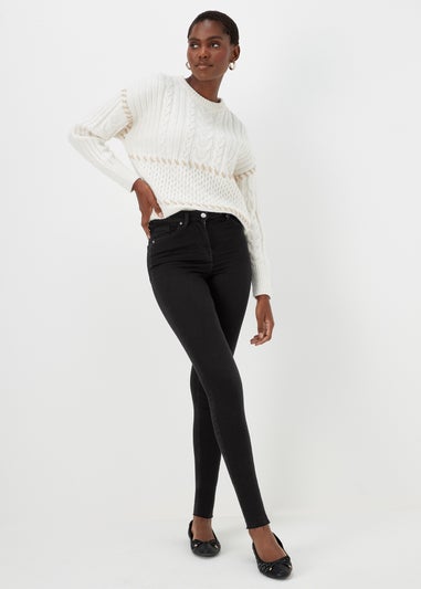 April Black Ankle Grazer Super Skinny Jeans (Long Length)