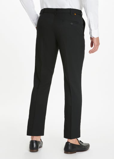 Farah Black Regular Fit Flexi Waist Trousers