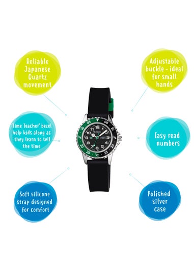 Kids Tikkers Black Time Teacher Watch (One Size)