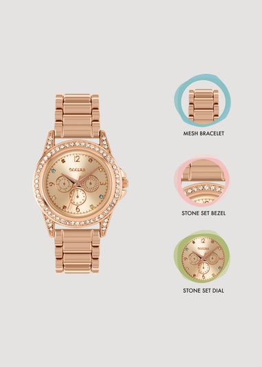 Kids Tikkers Rose Gold Coloured Watch (One Size)