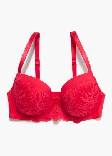 DD+ Red Padded Lace Bra
