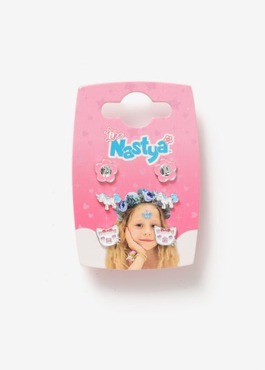Girls Like Nastya 3 Pack Stud Earrings