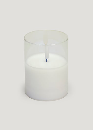 Small Glass LED Lustre Candle (10cm x 7.5cm)