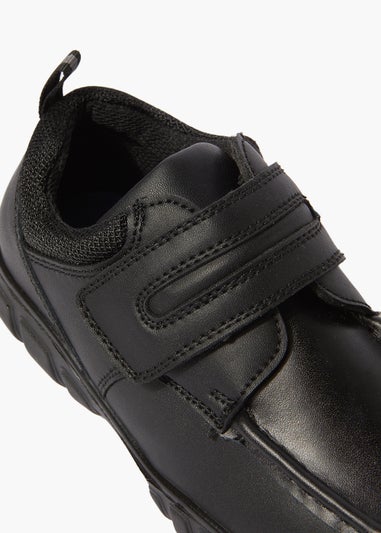 Boys Black Chunky Coated Leather Trainers (Younger 7-Older 4)