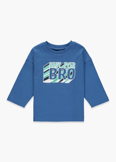 Boys Blue Best Bro Long Sleeve T-Shirt (9mths-6yrs)