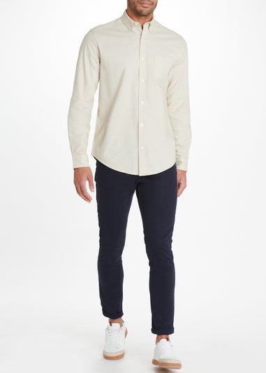 Ecru Long Sleeve Oxford Shirt