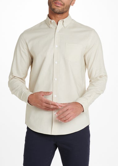 Ecru Long Sleeve Oxford Shirt