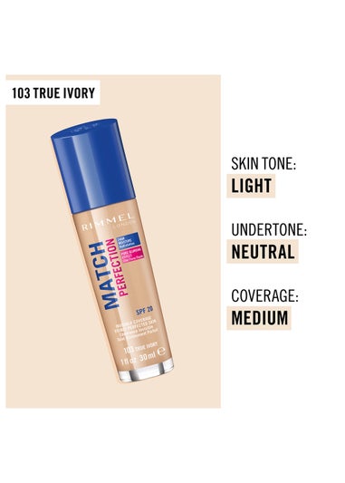 Rimmel London Match Perfection Foundation - True Ivory (30ml)