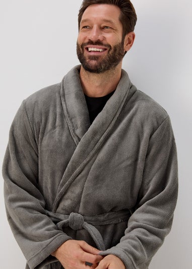 Grey Fleece Dressing Gown