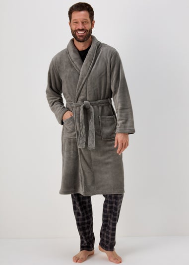 Grey Fleece Dressing Gown