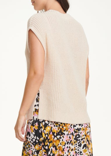 JDY Beige Knitted Tabard Jumper