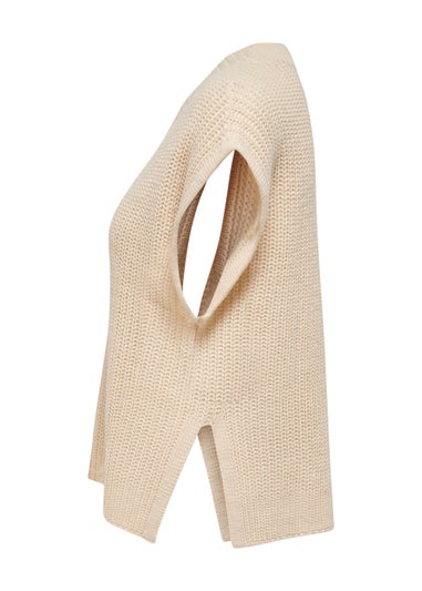 JDY Beige Knitted Tabard Jumper