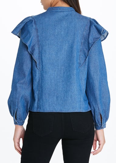 JDY Denim Frill Blouse