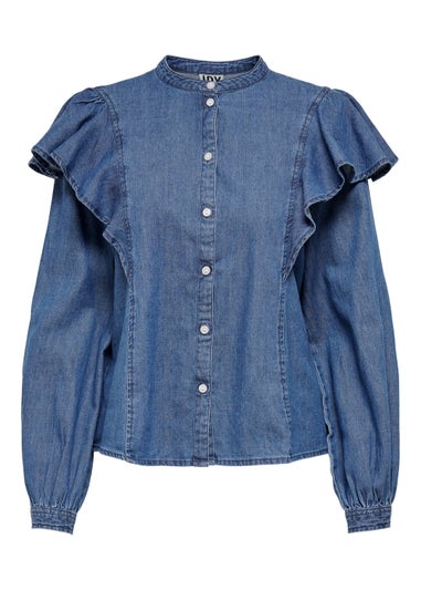 JDY Denim Frill Blouse