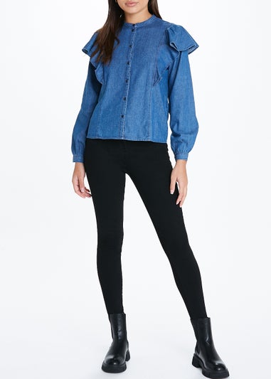 JDY Denim Frill Blouse
