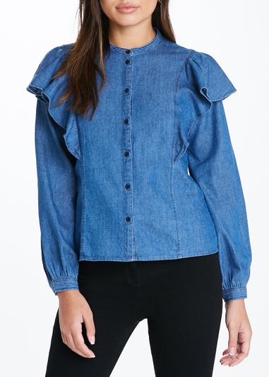 JDY Denim Frill Blouse