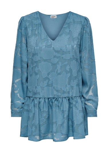 JDY Blue Satin Tunic Top