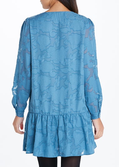 JDY Blue Satin Tunic Top